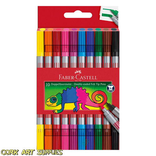 Faber Castell Fibre Tip Double Marker 10pk