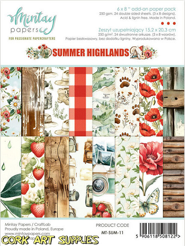 Mintay Summer Highlands 6x8 Inch Add On Paper Pack