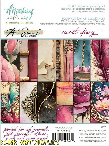 Mintay Art Journal Paper Pad 6x8 Inch Secret Diary