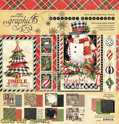 Graphic 45 Merry Ful Greetings 12x12 Inch Collection Pack