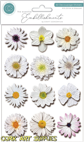 Craft Consortium 3D Decoupage Stickers Flowers