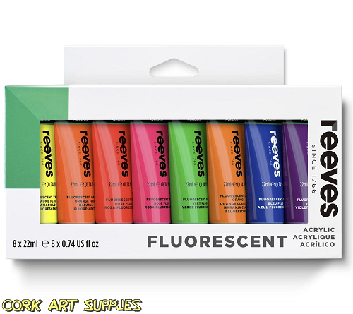 Reeves Acrylic 22ml Fluoro 8pk