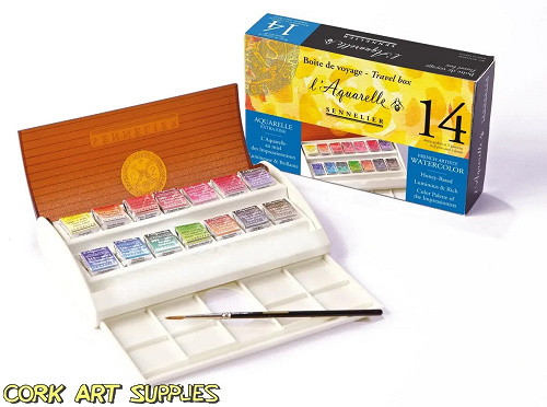 Sennelier Artists' Watercolour Travel Set - 14 Half Pans