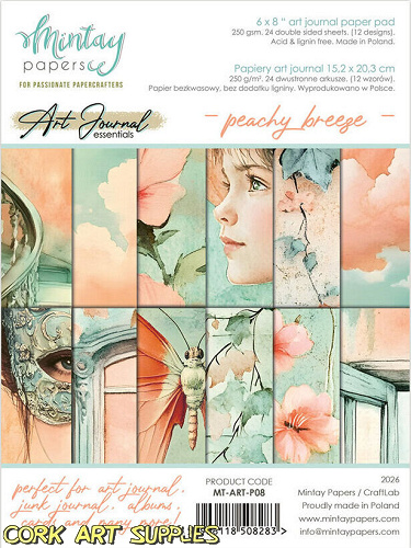 Mintay Art Journal Paper Pad 6x8 Inch Peachy Breeze