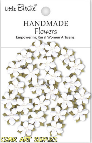 Little Birdie Handmade Flowers Elira Frosty White 2pk