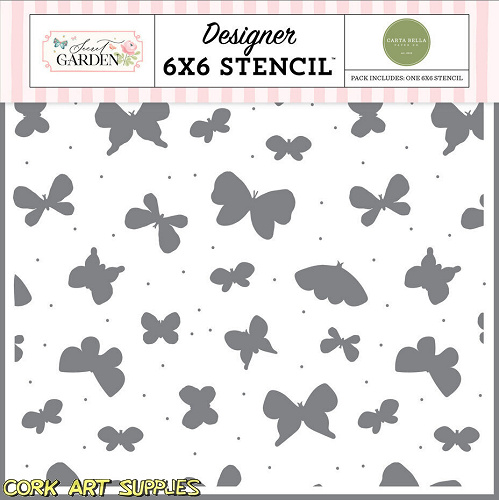 Carta Bella Secret Garden Stencil So Very Sweet Butterflies
