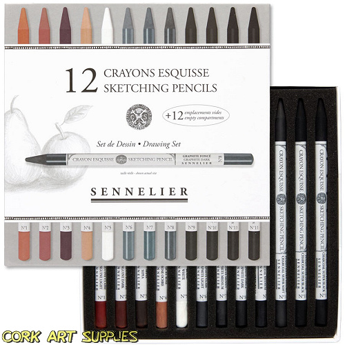 Sennelier Wood-Free Sketching Pencils, Set of 12
