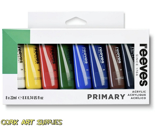 Reeves Acrylic 22ml Primary 8pk
