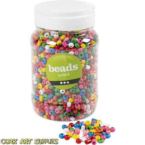 Beads Wooden 400ml Assorted