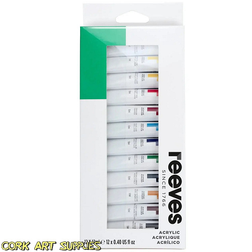 Reeves 10ml Asst Acrylic 12pk