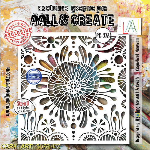 Aall And Create Dentelle Florale 6x6 Inch Stencil Coquelicot Nouveau by Azoline