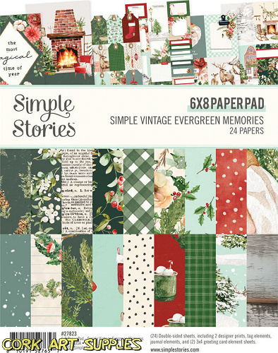 Simple Stories Simple Vintage Evergreen Memories 6x8 Inch Pad