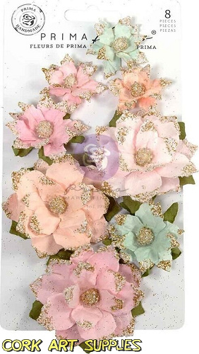 Prima Marketing Christmas Blush Flowers Warm & Cozy (8pcs) by Frank Garcia