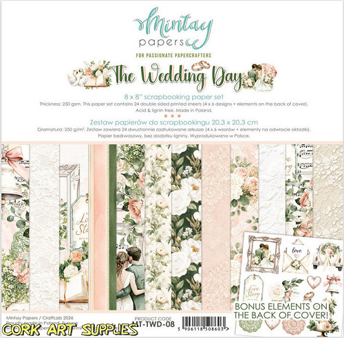 Mintay The Wedding Day 8x8 Inch Scrapbooking Paper Set