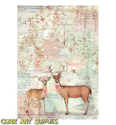 Stamperia Rice Paper A4 Winter Magic Deer