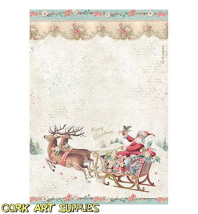 Stamperia Rice Paper A4 Winter Magic Santa Claus