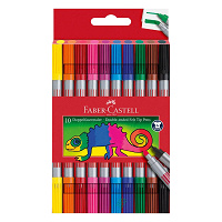 Faber Castell Fibre Tip Double Marker 10pk