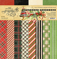 Graphic 45 Merry Ful Greetings 12x12 Inch Plaids & Stripes Pack