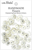 Little Birdie Handmade Flowers Micro Jewlled Florettes Ivory Pearl 60pcs