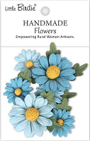 Little Birdie Handmade Flowers Anya Crystal Blue