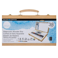 Daler Rowney Simply Watercolour Wooden Box 38 Pieces