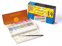 Sennelier Artists' Watercolour Travel Set - 14 Half Pans