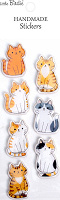 Little Birdie Handmade Resin Stickers Meow Pals 7pk