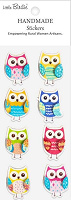 Little Birdie Handmade Stickers Owl Some 8pcs