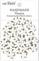 Little Birdie Handmade Flowers Elira Frosty White 2pk