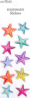 Little Birdie Handmade Resin Stickers Rainbow Starfish 10pcs