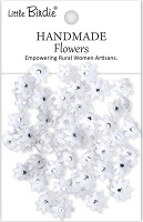 Little Birdie Handmade Flowers Micro Jewlled Florettes Frosty White 60pcs
