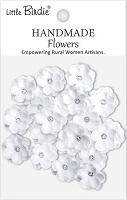 Little Birdie Handmade Flowers Twinkle Frosty White 20pk