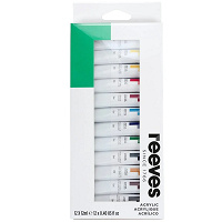 Reeves 10ml Asst Acrylic 12pk
